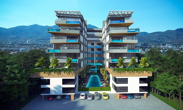 Элитные 3-комнатные апартаменты 65 м² в центре Кирении с собственным бассейном на балконе Северный Кипр фото 1